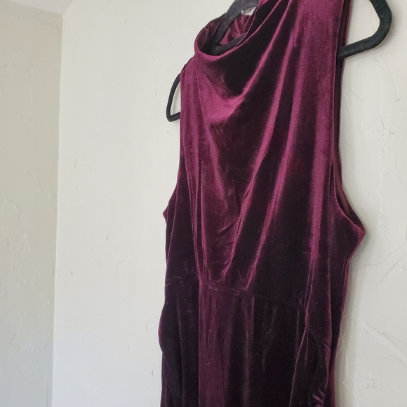 ASOS Velvet Plum Purple Midi Dress - Picture 6 of 11